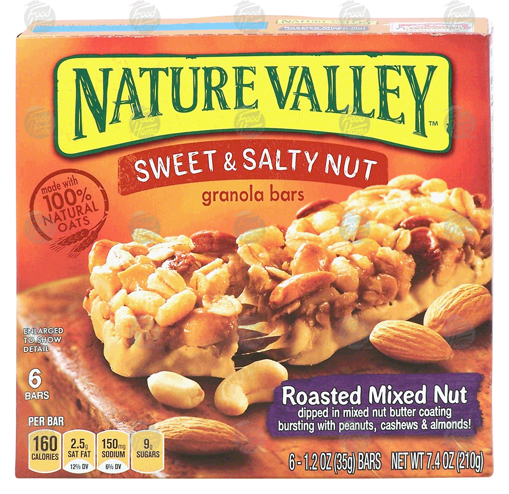 Nature Valley Sweet & Salty Nut roasted mixed nut granola bars, peanuts, cashews & almonds, 6 ct Full-Size Picture